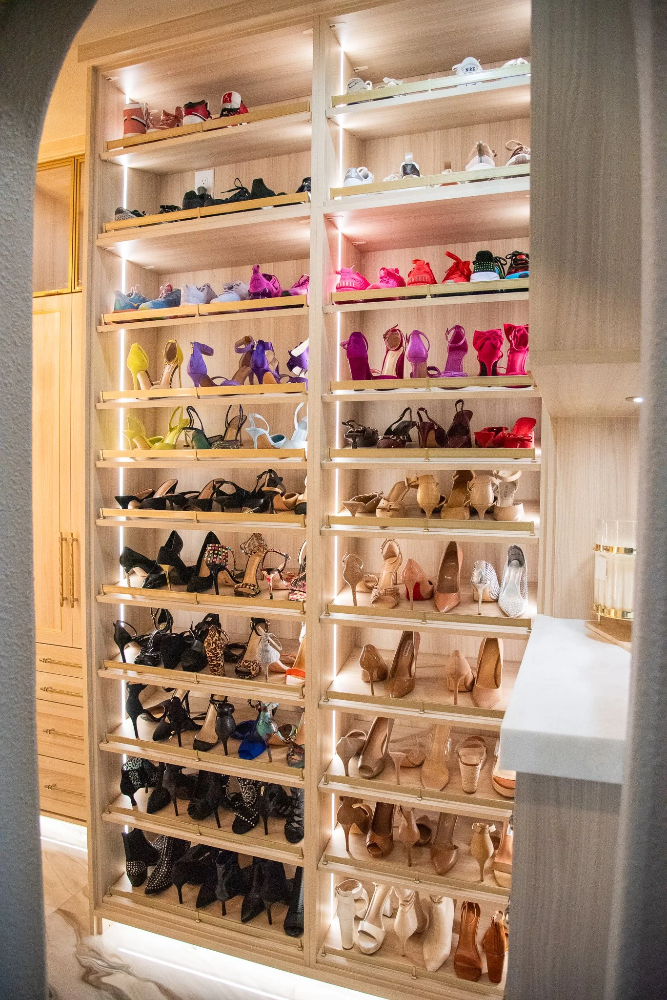 Custom Closet Shoe Display Shelving 