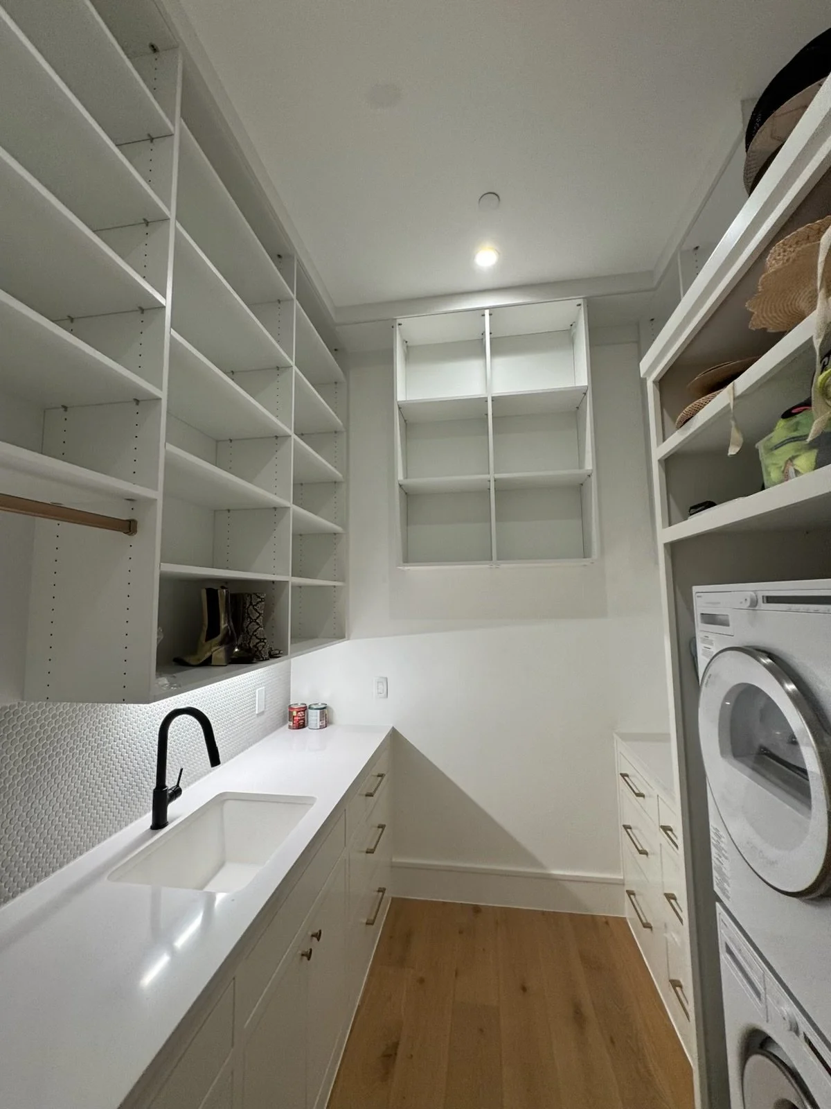 White Custom Laundry Shelving