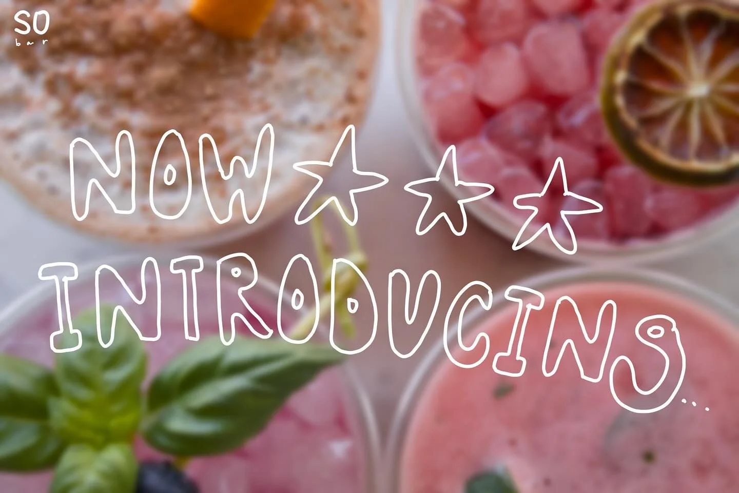 now introducing SO bars first ever non GMO, organic pure pours

🌺hibiskiss
🫐the BBL
🧉blend No. 2
🍉mint condition

#SoBar #NewDrinks #ZeroProof #SoberCurious #MindfulDrinking #MocktailHour #CraftMocktails #DrinkBetter #SoberSocial #SipSustainably 