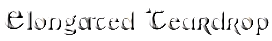 Text that reads 'Elegant Teardrop' in stylized 3D black and white font.