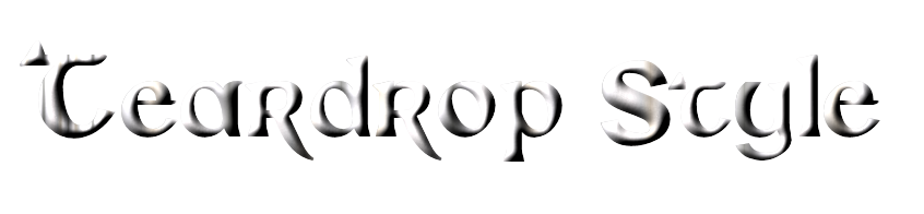 Text reading 'Teardrop Style' in a stylized font with a black background.