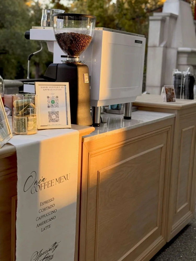 Onia Coffee mobile coffee cart and team in Roseville, CA