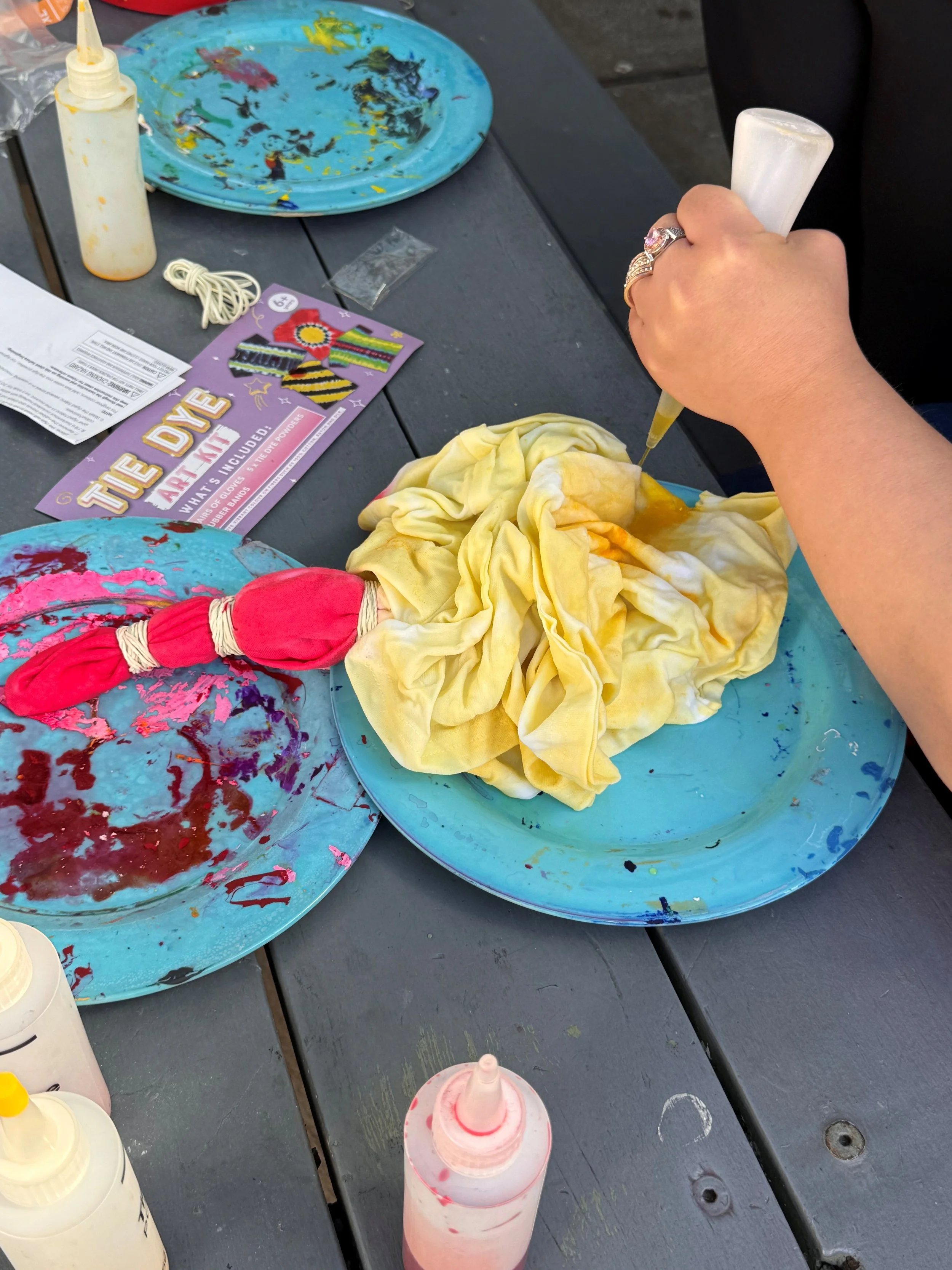 Making tie dye shirts