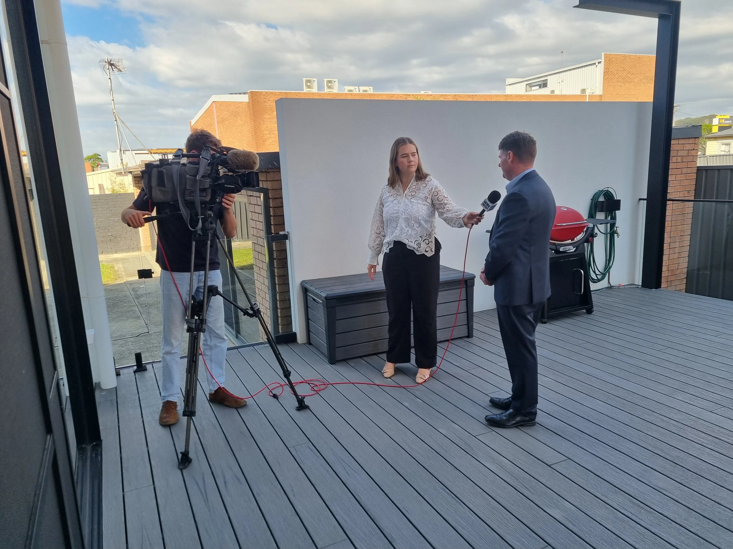 Jake, our CEO, being interviewed on the back deck