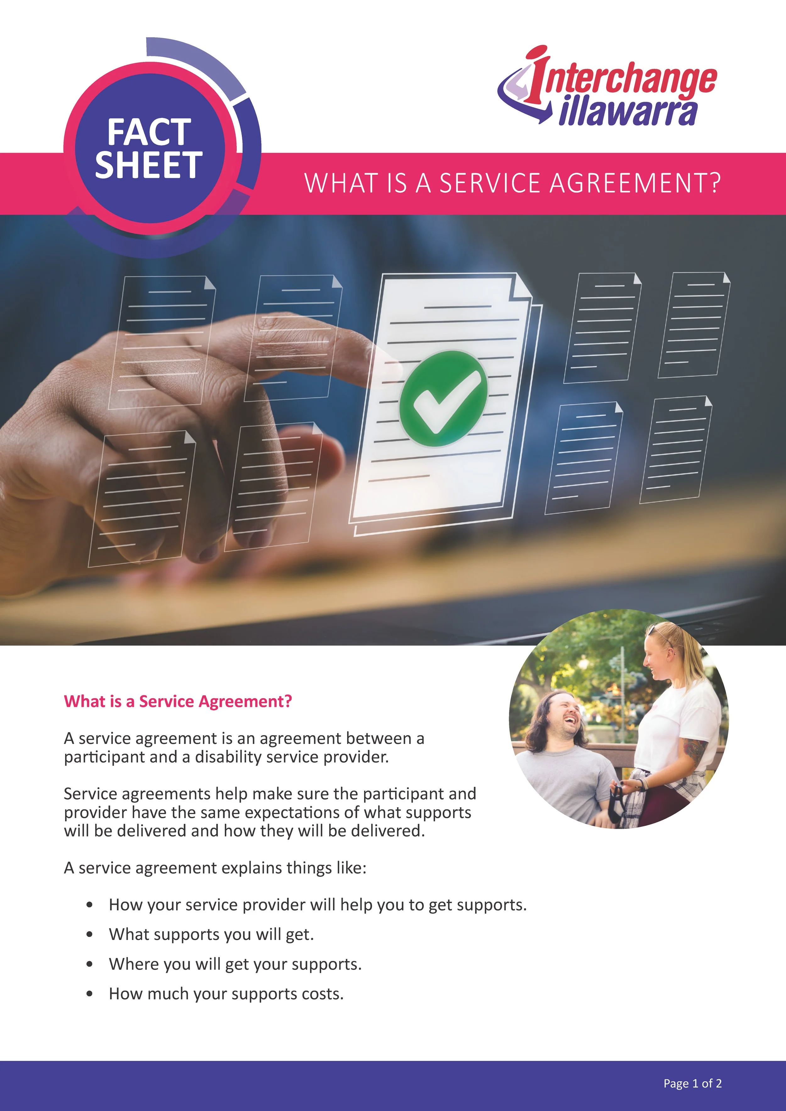 Fact sheet - What is a Service Agreement