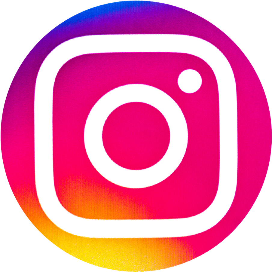 Instagram logo with a gradient pink, purple, yellow, and orange background