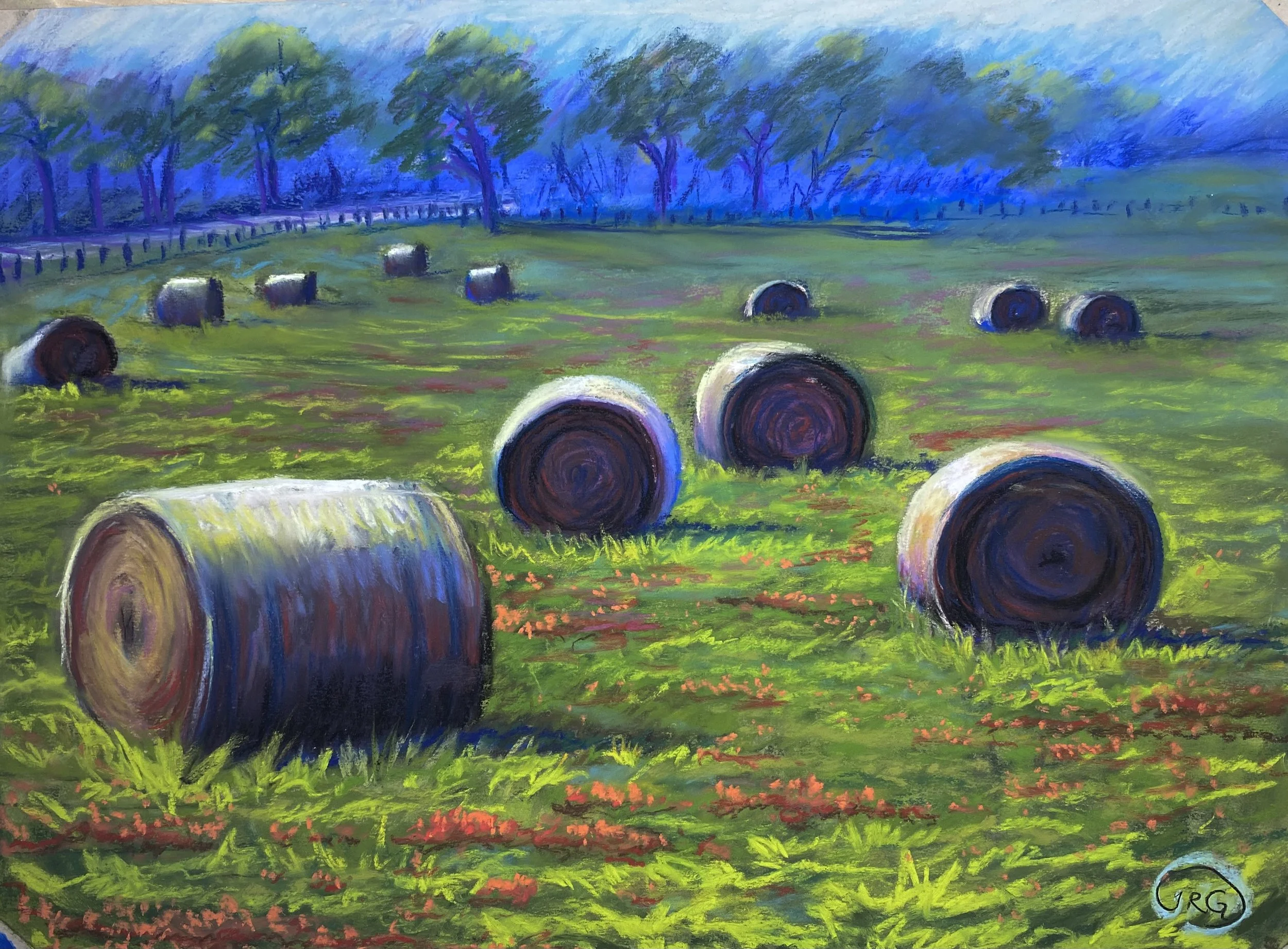 Paint Brushes in Hay Bales