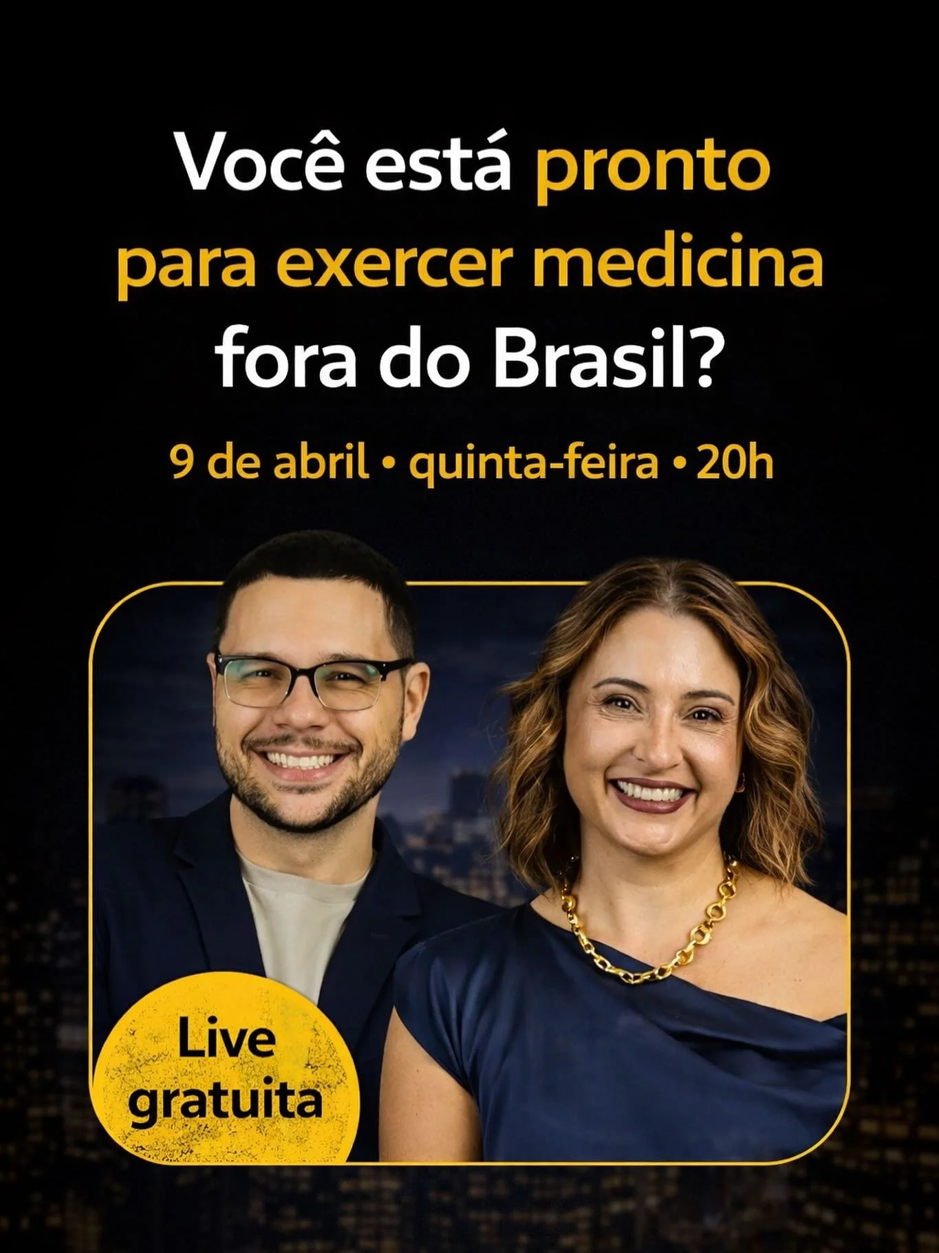 🗓️Marque no seu calend&aacute;rio! Quer saber se voc&ecirc; est&aacute; preparado para exercer medicina fora do Brasil? 

Nesta quinta-feira dia 9 de Abril faremos nossa live discutindo sobre esse assunto. N&atilde;o perca essa oportunidade ✨

#medi