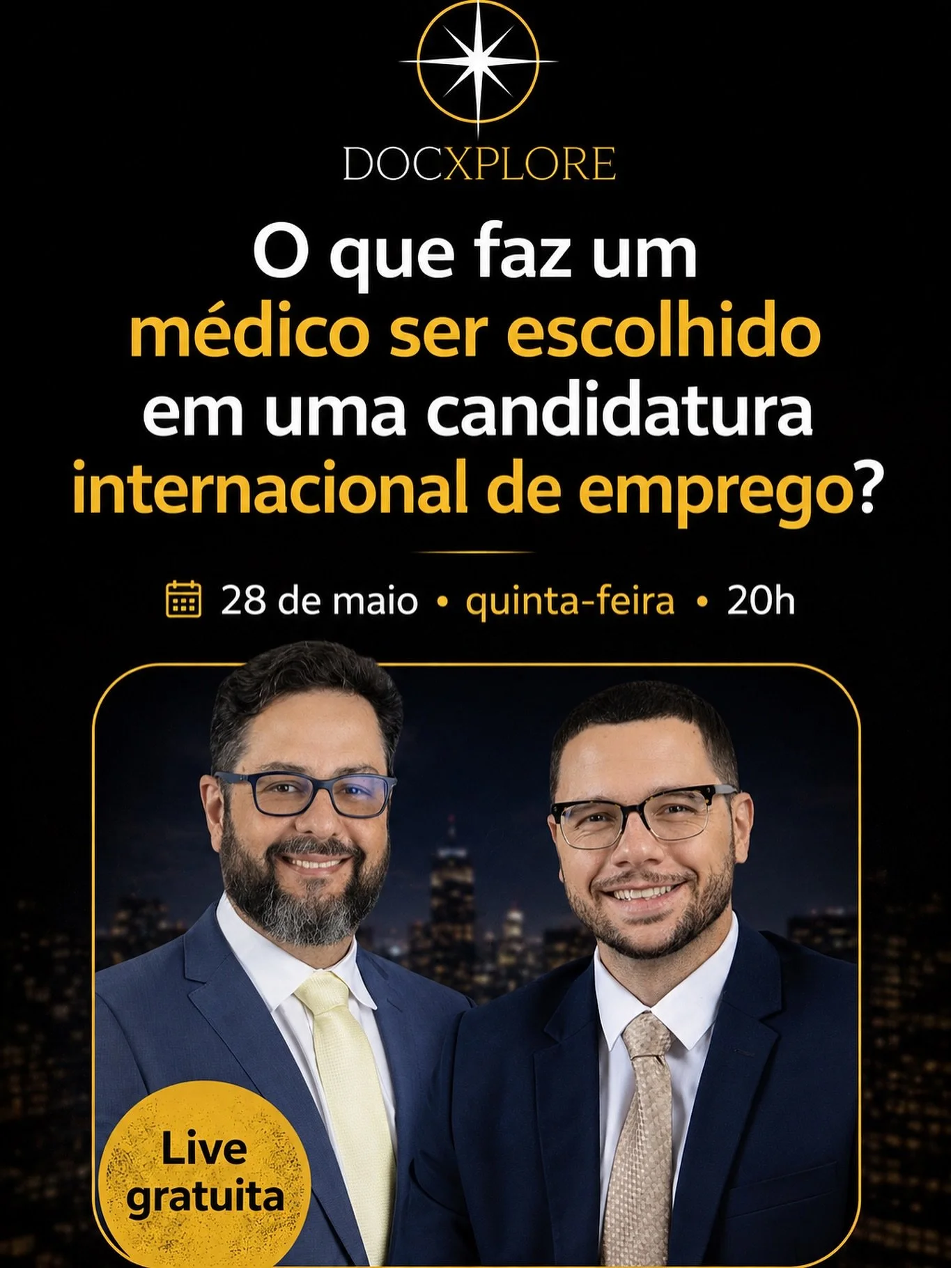 🤔 Voc&ecirc; seria escolhido hoje?

Muitos m&eacute;dicos acreditam que a aprova&ccedil;&atilde;o em uma candidatura internacional depende apenas de curr&iacute;culo , experi&ecirc;ncia ou ingl&ecirc;s.
Mas a realidade &eacute; mais complexa.

Na pr