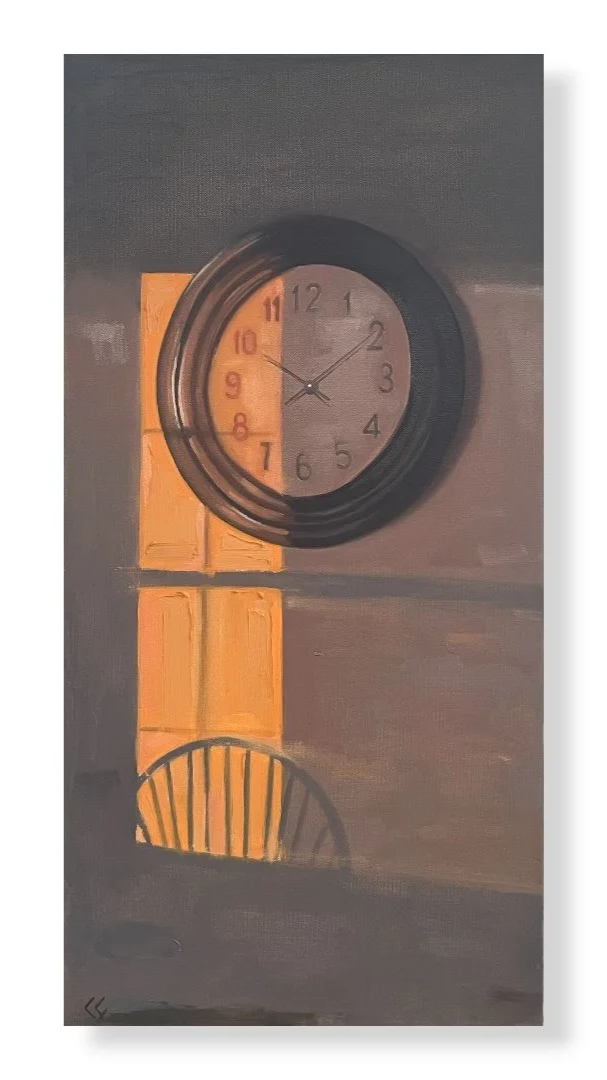 "Against Time" Oil on canvas 15x30"