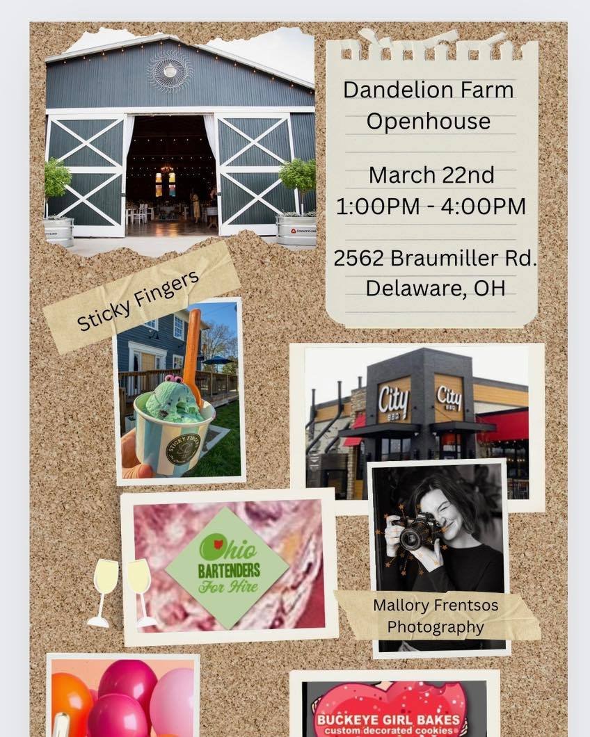 Luxe will be at Dandelion Farm this weekend for their Open House ❤️🎈

🗓️ Sunday, March 22 | 1&ndash;4PM
📍2562 Braumiller Rd, Delaware, OH

Come explore a beautiful space, meet amazing local vendors, and start planning your next event ✨

We&rsquo;l