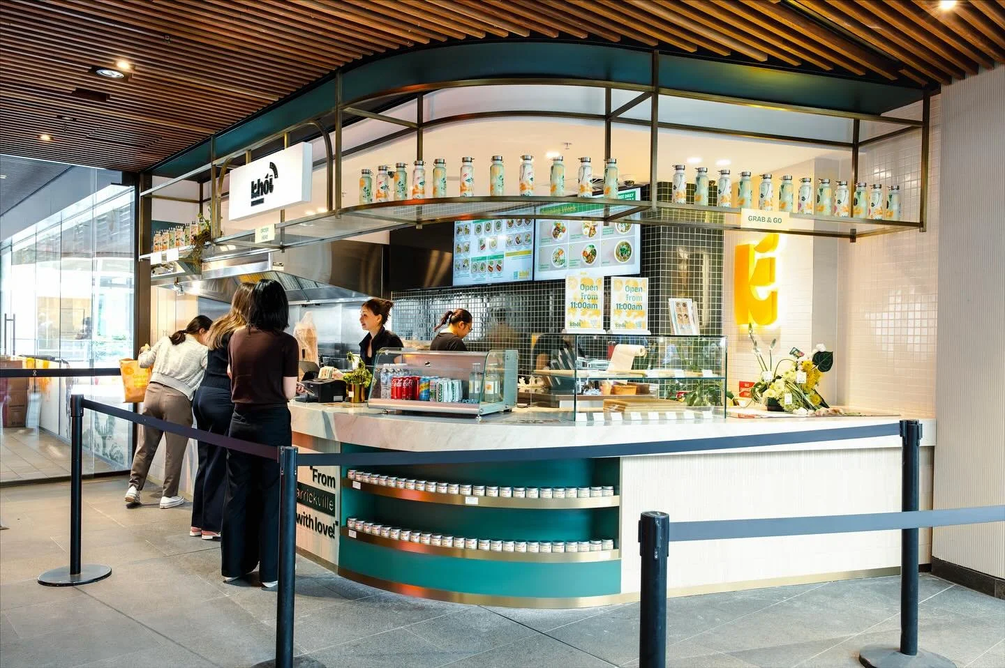 Our completed project at the newly build @khoieatery in Circular Quay. What a pleasure it was helping them build this new store with our joinery, particularly our curved counter and overhead mirrors. All the best on the new opening! 
.
.
#joinery #jo