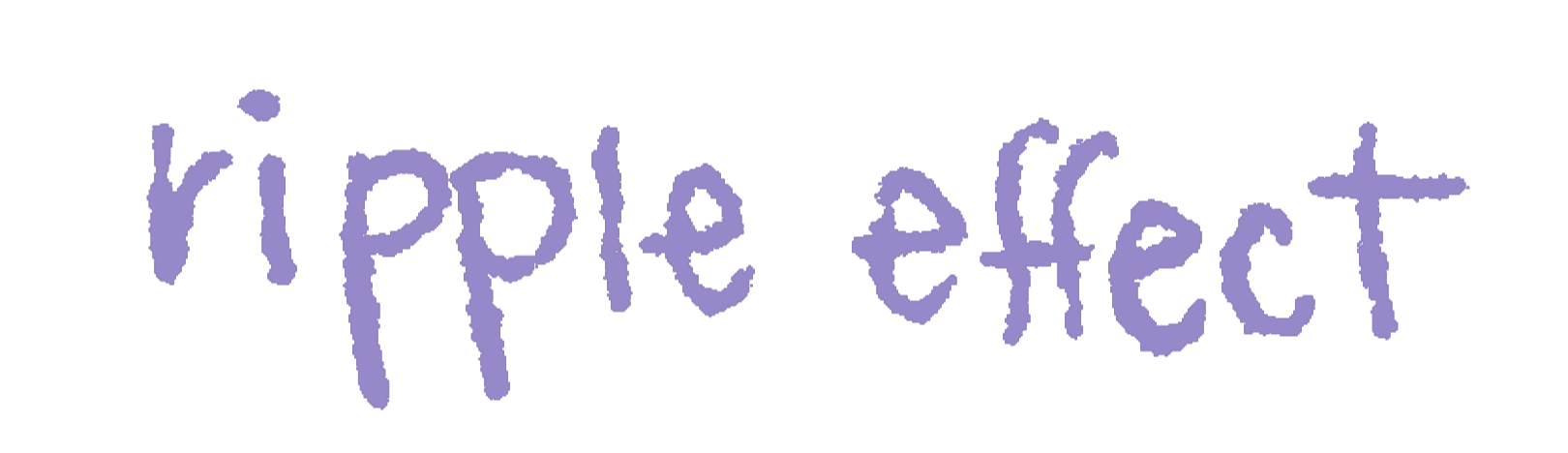 Text that says 'ripple effect' in purple, stylized font.