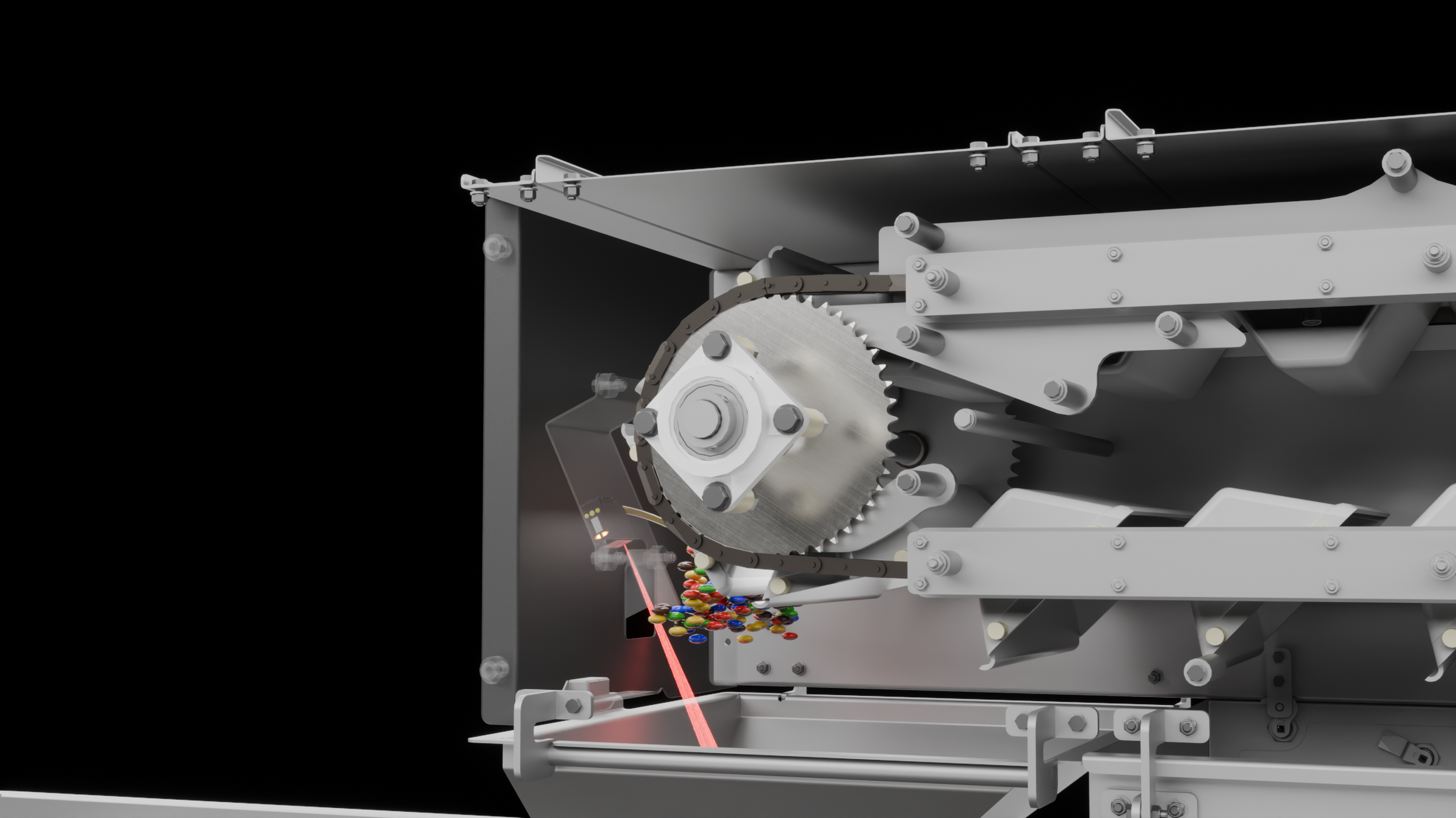 3D CAD visualization of bucket elevator machine for product logistics