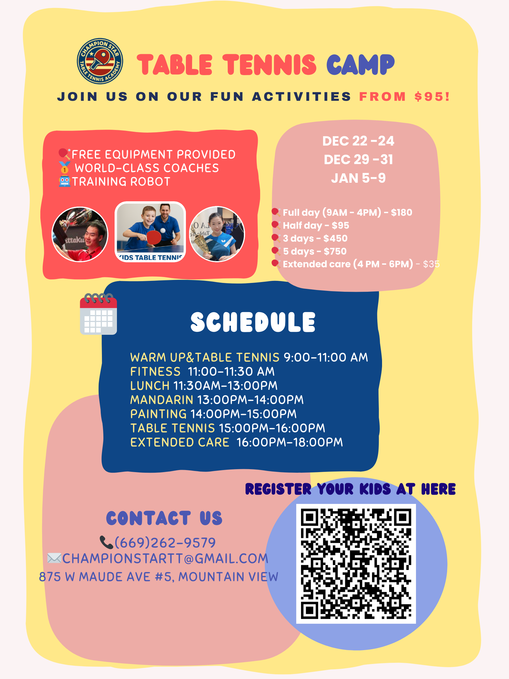 CSTTA Table Tennis Camp in Mountain View