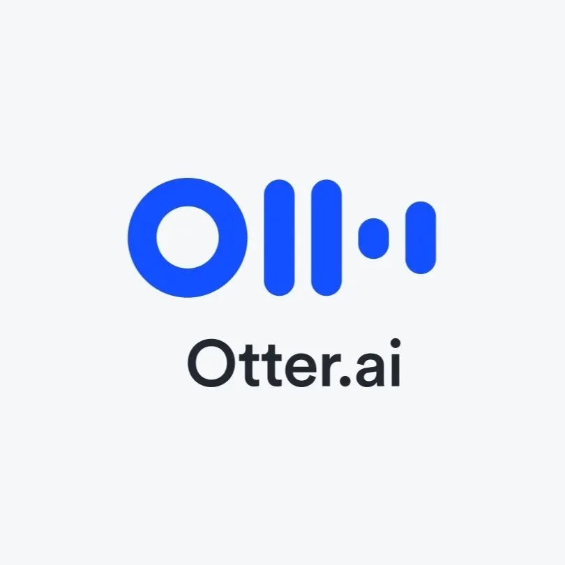 Otter.ai logo with blue stylized text and black company name on a light background.