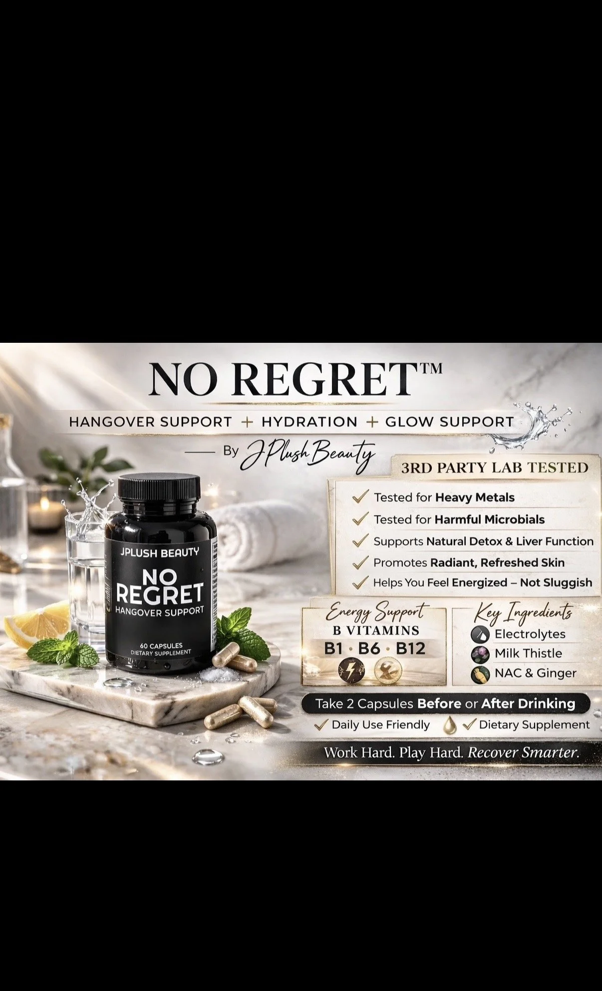 Now Launching!!!  NO REGRET™ — Advanced Recovery + Hydration Support
