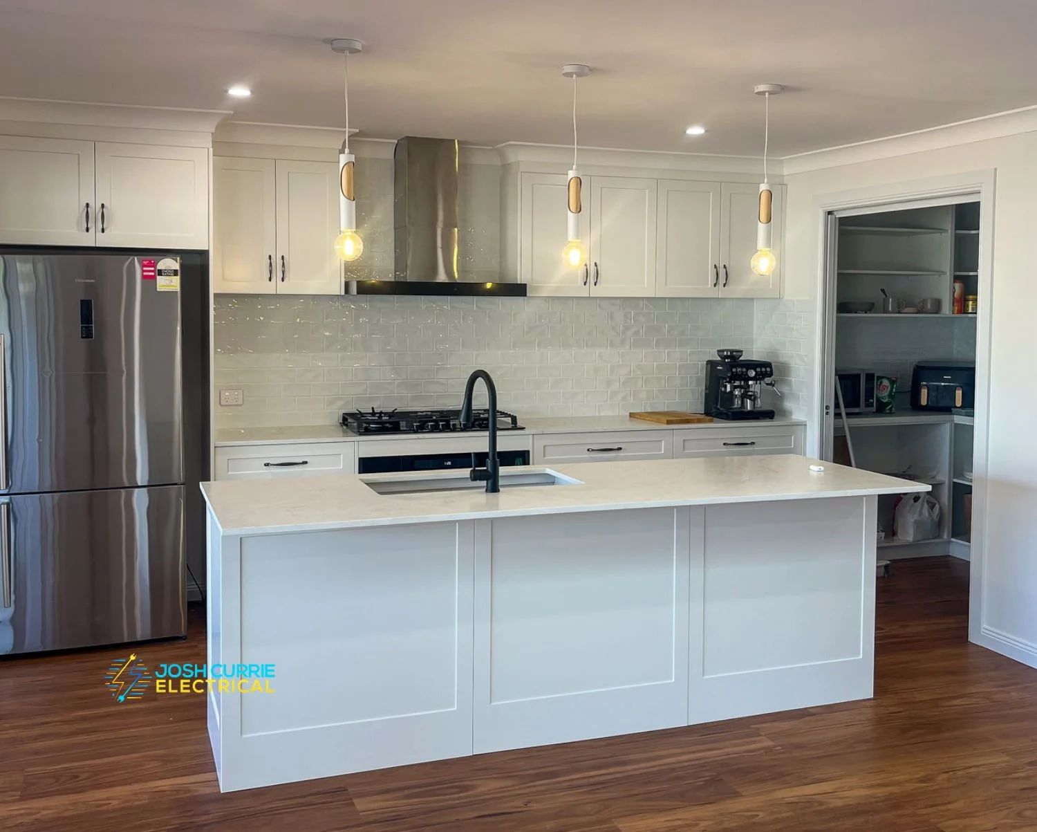 josh currie electrical 3 pendant lights in kitchen