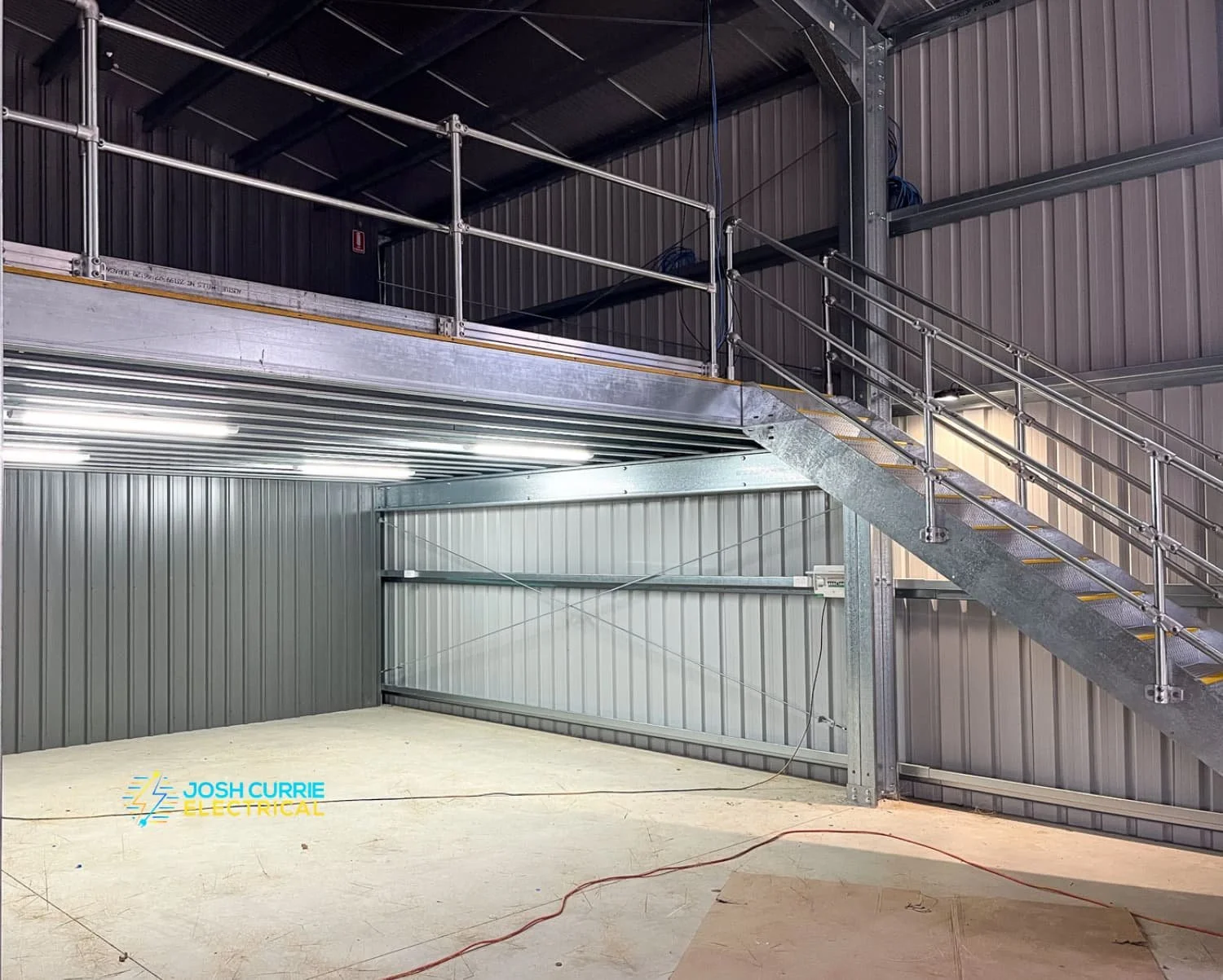 Josh Currie Electrical new rural shed with mezzanine.jpg