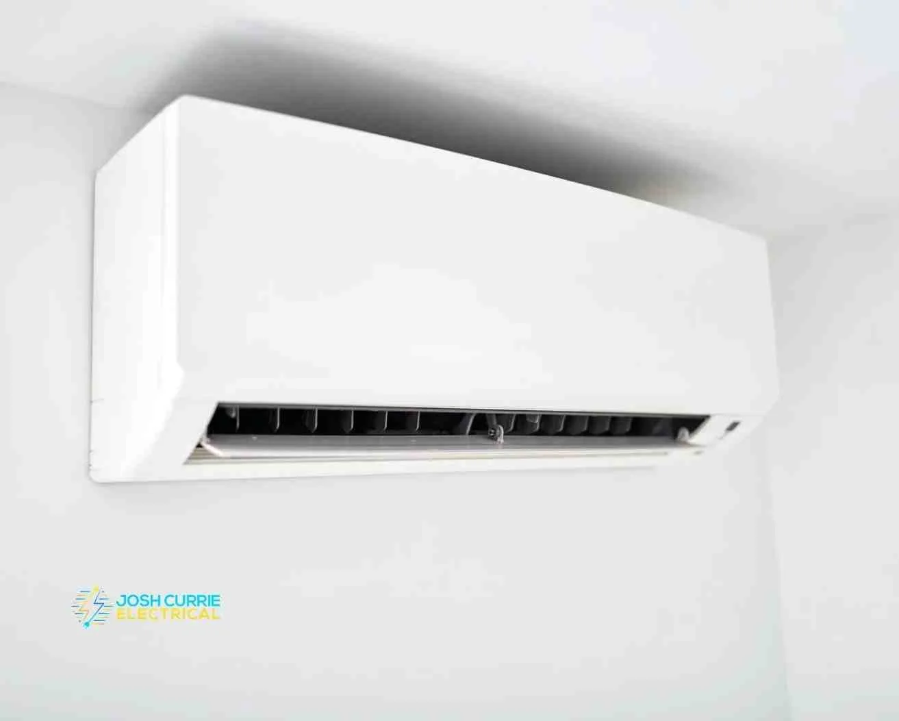 split system air conditioner mounted on the wall indoors