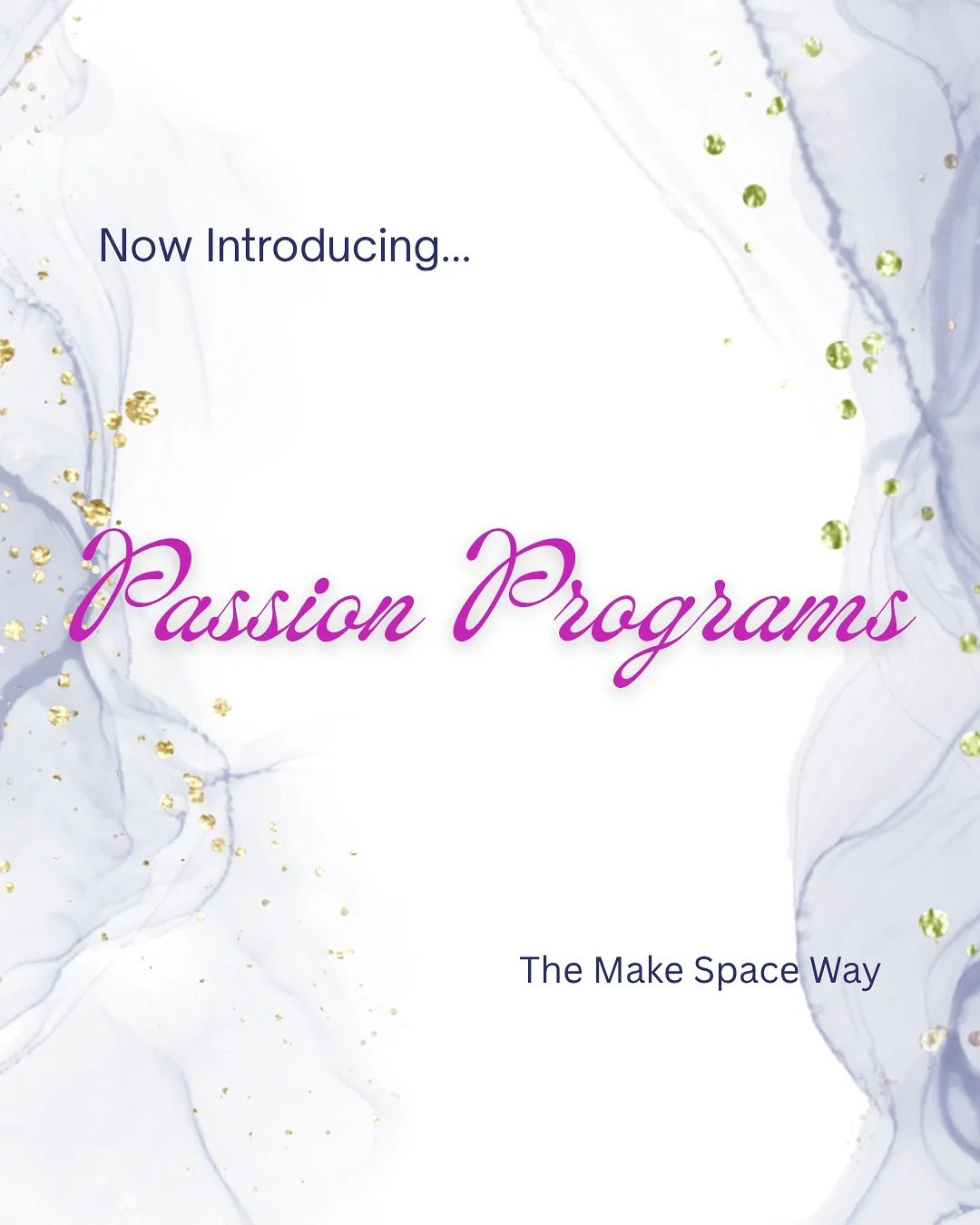Introducing Passion Programs lead by Make Space founder @corynquester! 

If you&rsquo;ve ever felt a spark for something &mdash; a talent, an idea, a passion you wish you could share, but didn&rsquo;t know where to start, this is your sign.

The worl