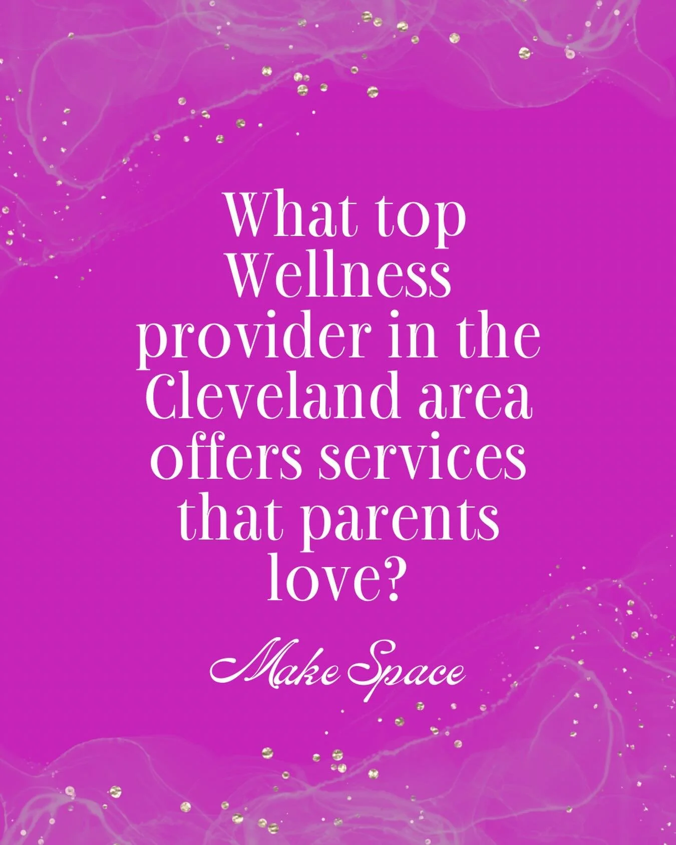 Make Space is brand spanking new here in Northeast Ohio, and we&rsquo;re looking to build up our Rolodex of wellness providers in the Cleveland area! Specifically those who offer services or sessions that parents can truly enjoy or benefit from! 

It