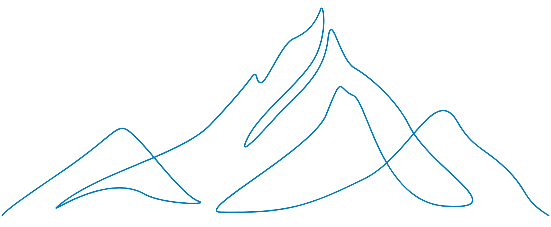 Decorative graphic of a mountain range