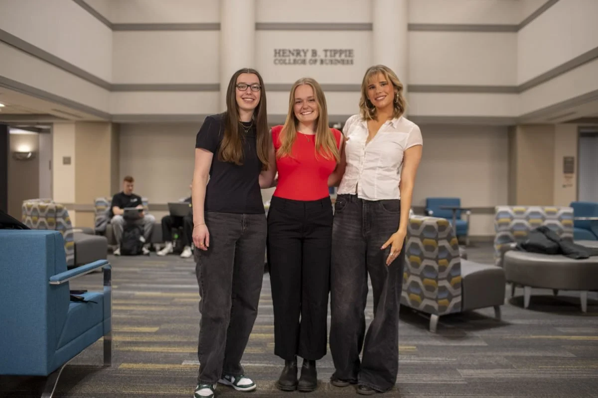 Image of three pitch competition winners posing for photo, including Commonground founder, Megan Mindy.
