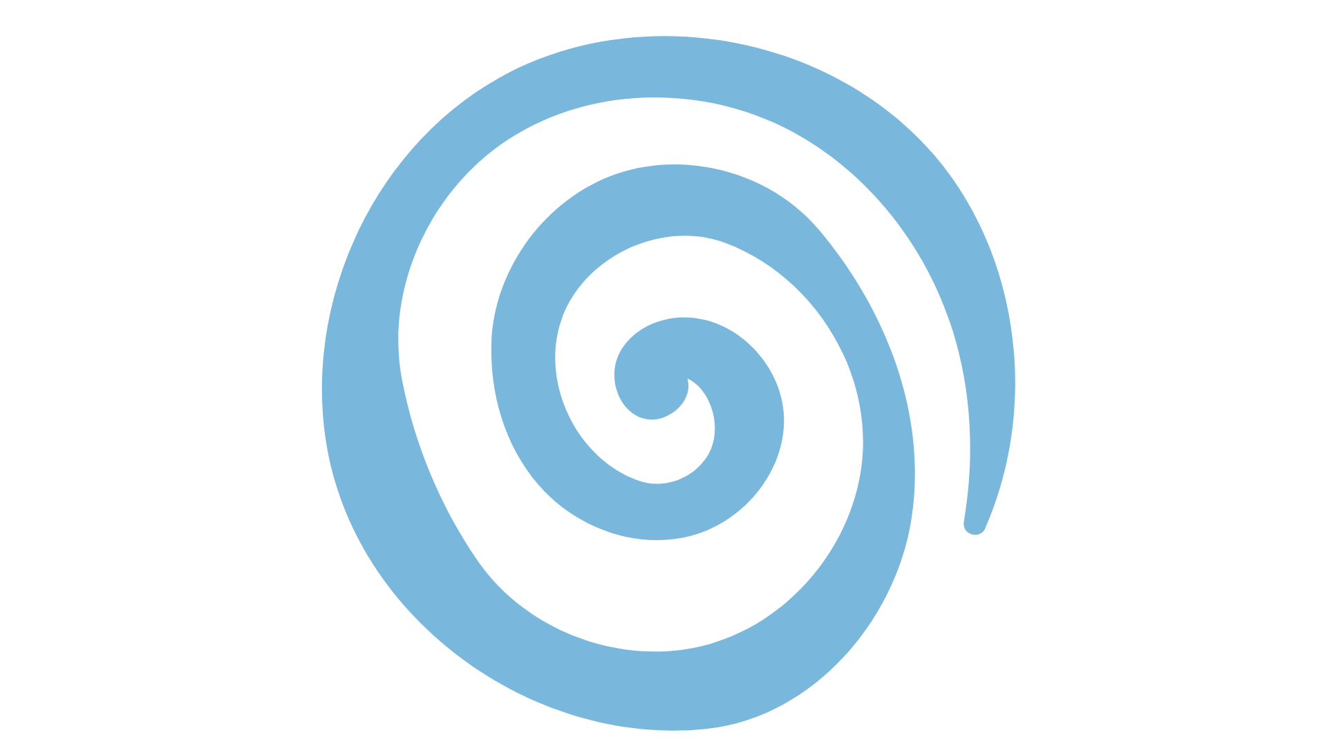 Decorative graphic of blue spiral