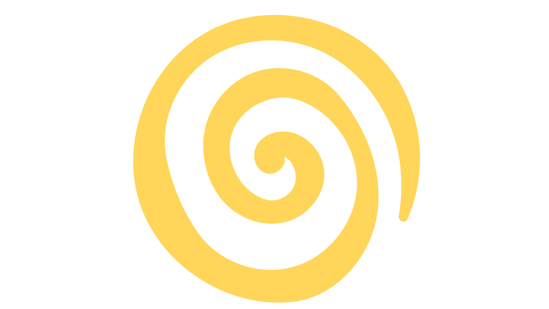 Decorative graphic of yellow spiral