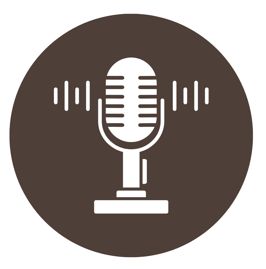 Decorative graphic of a microphone