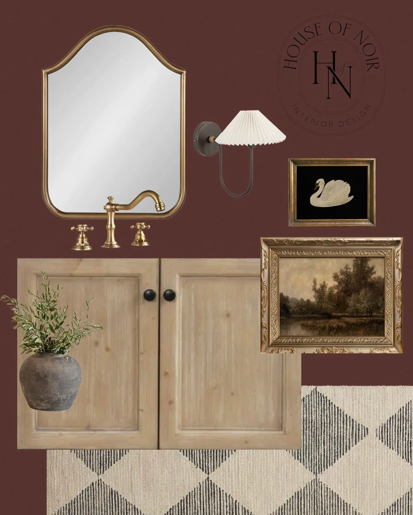 This one’s giving… Jane Austen meets rustic French countryside with a splash of drama.
A little aged brass, a little pleated charm, and a dark auburn backdrop to keep it from feeling too delicate. We’re calling it warm, lived-in, a