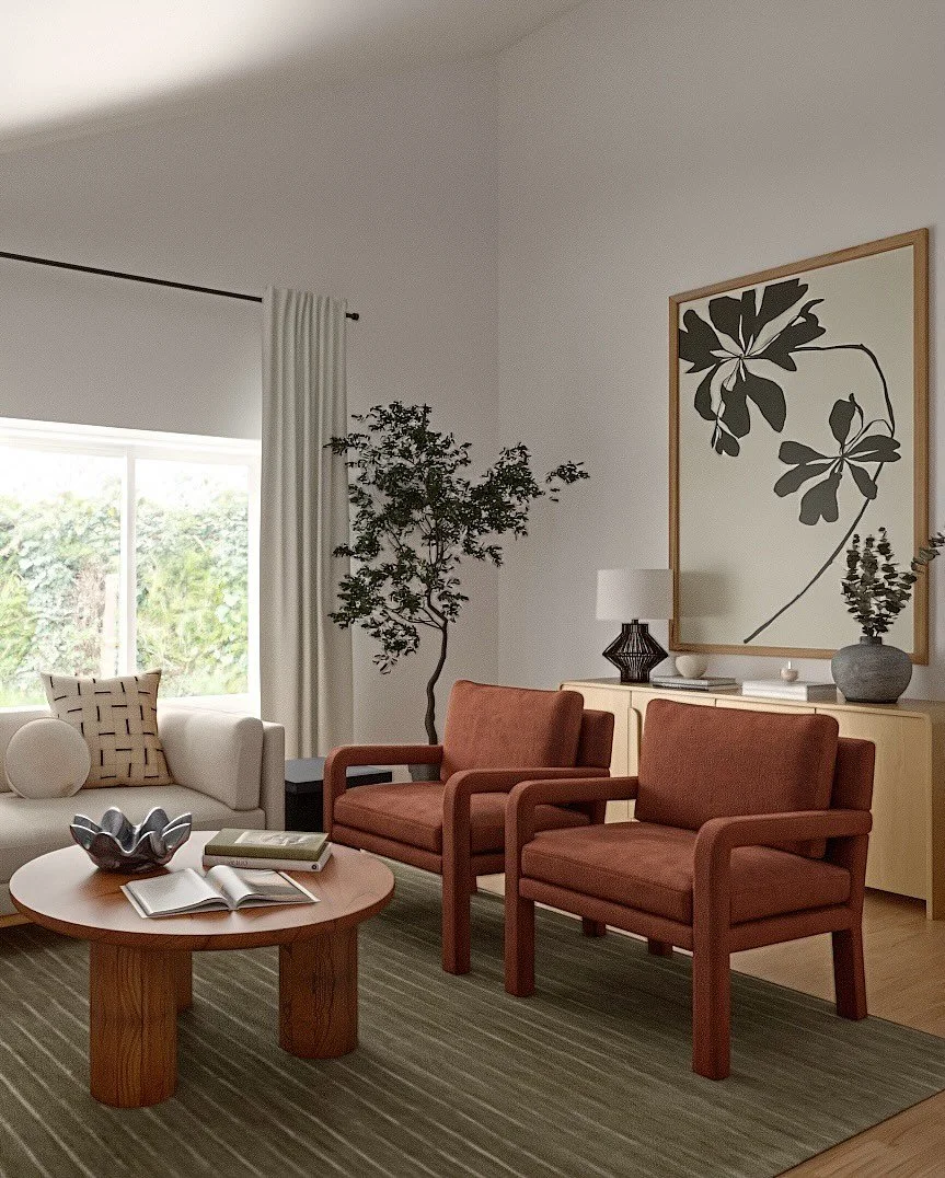 Neutrals, but make them charismatic.
Shapes that feel sculptural, but still soft enough for Sunday lounging.
And a color story that whispers calm but still knows how to flirt.
Because a living room should never just be pretty, it should have persona