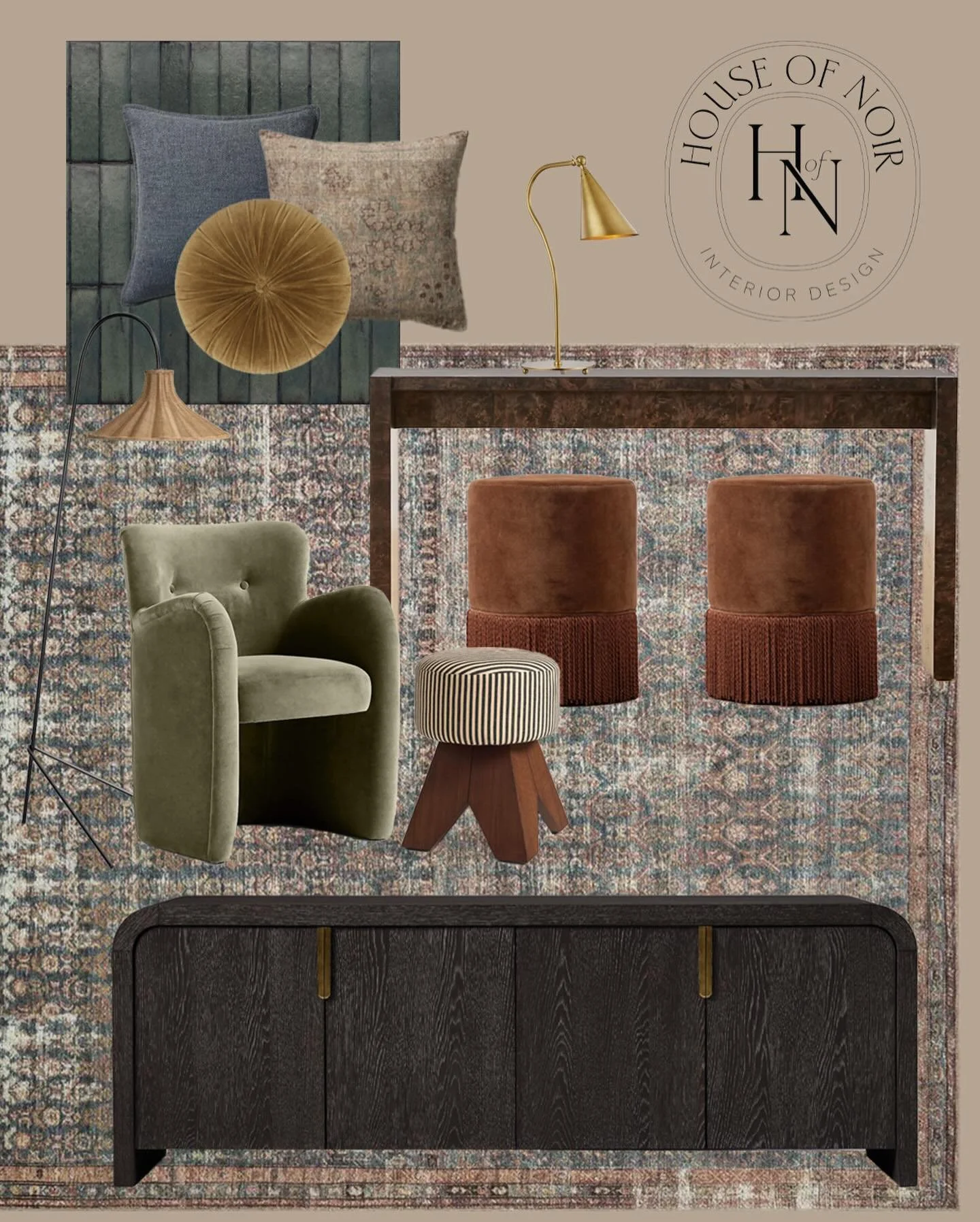 Pattern on pattern, texture on texture, and colors that feel pulled straight from nature. Nothing too precious, nothing too perfect. Just a room that&rsquo;s meant to be lived in and loved for a long time.

A few selections from a recent e-design. Th