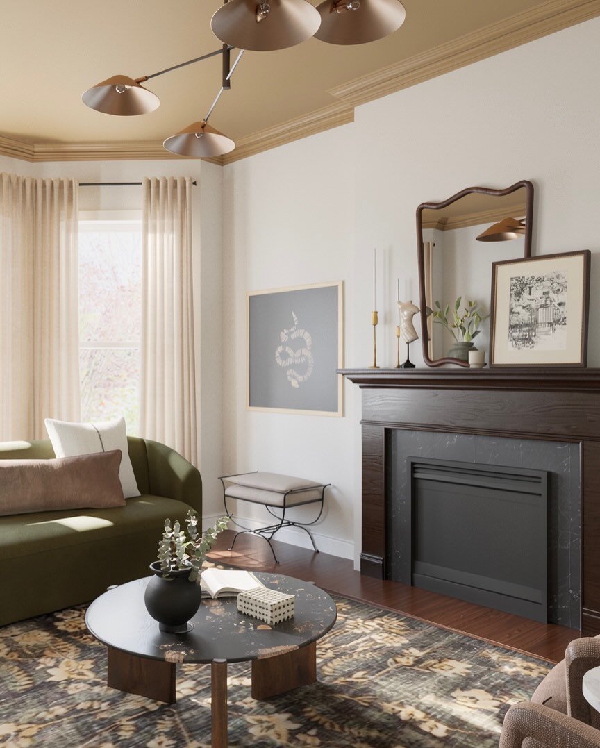 She is the moment!! A design for a client keeping the stunning elements of a Victorian home and mixing in a touch of modern, moody and a little edge.

Original millwork, a marble surround, that layered patina you just can&rsquo;t fake&hellip; and the