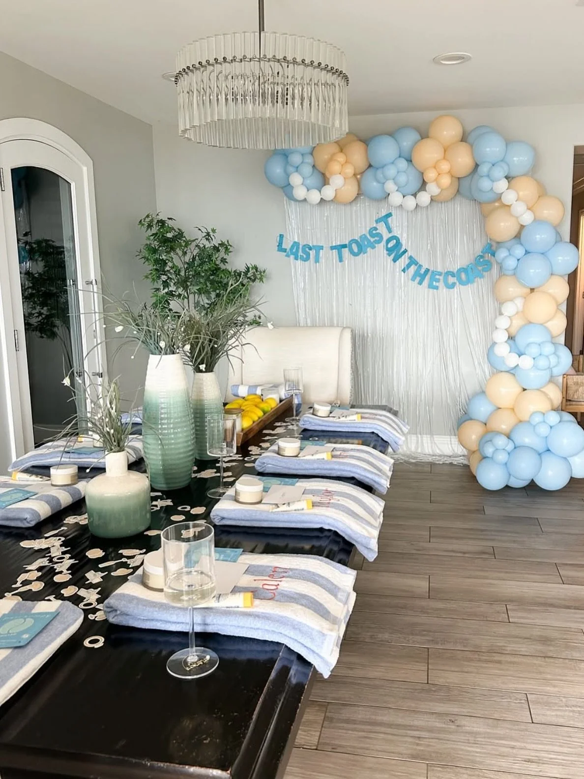 Last Toast on the Coast 🤍🌊
Sunset dinners, rattan chargers, and blue hues as soft as sea foam &mdash; this San Diego sendoff was coastal grandmother goals. Golden hour toasts and seaside charm for our bride-to-be 💍🍾

Save this for all your last t