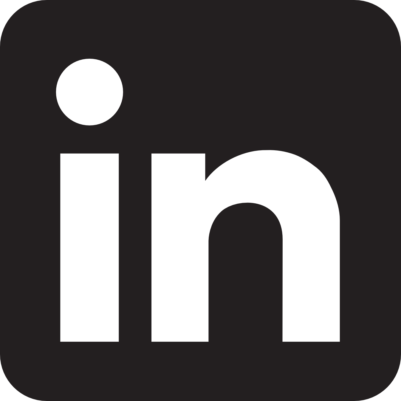 LinkedIn logo in black and white