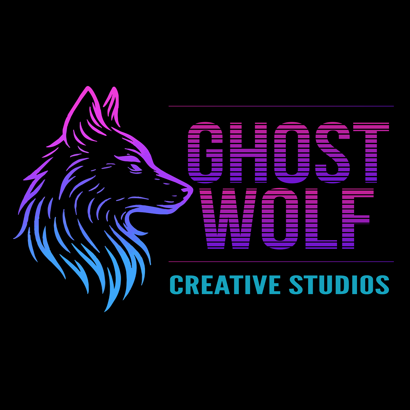 Ghost Wolf Logo Sticker (Holographic)