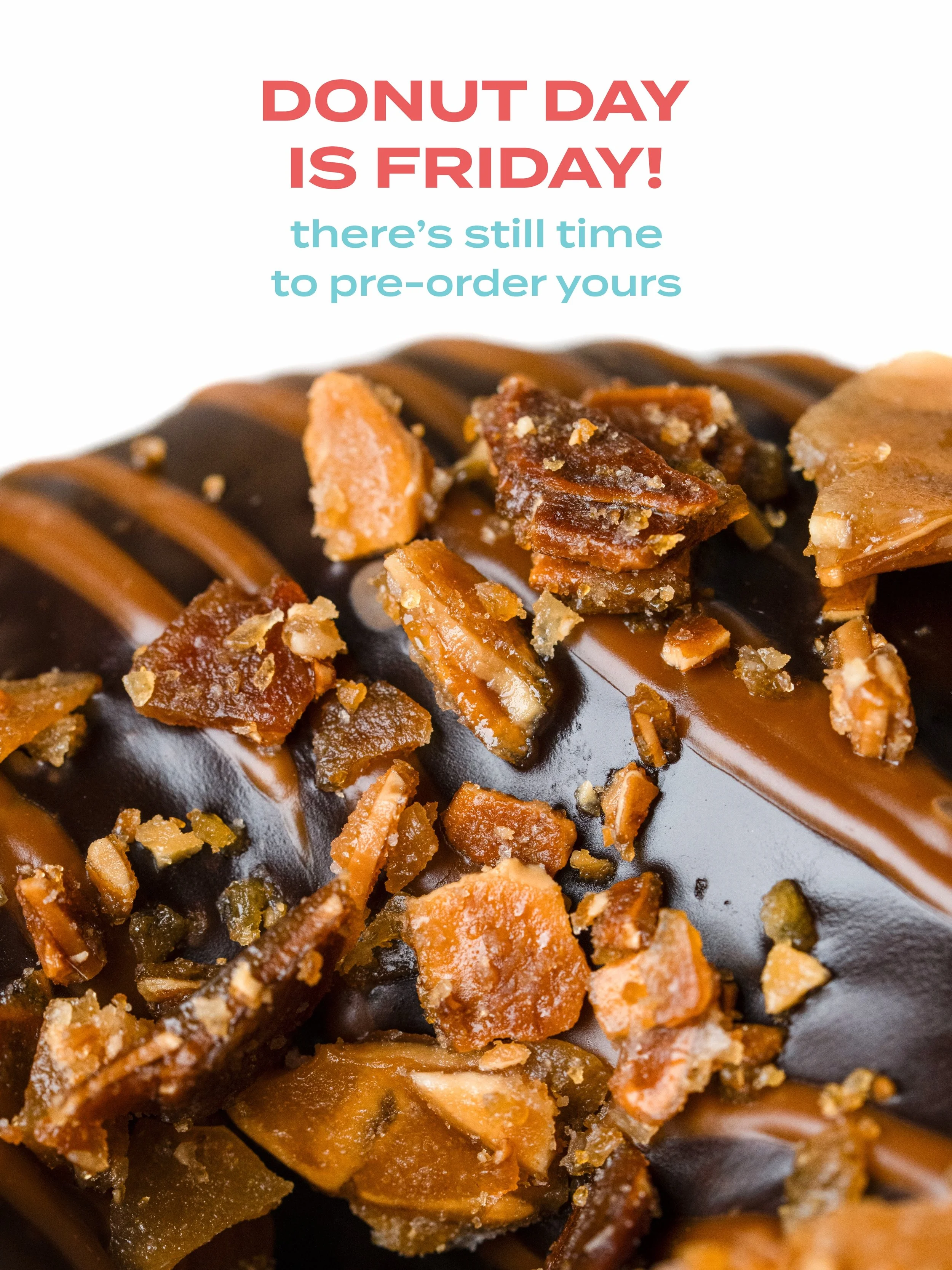 You're cutting it close but it isn't too late! 👀 International Donut Day is this Friday, June 5th, and we're still taking pre-orders for our favourite day of the year 🍩💛.

We've added a bunch of new flavours to the lineup, so it's the perfect excu