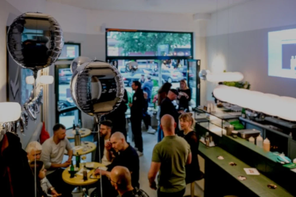 Volle Sandwichbar bei einer privaten Feier