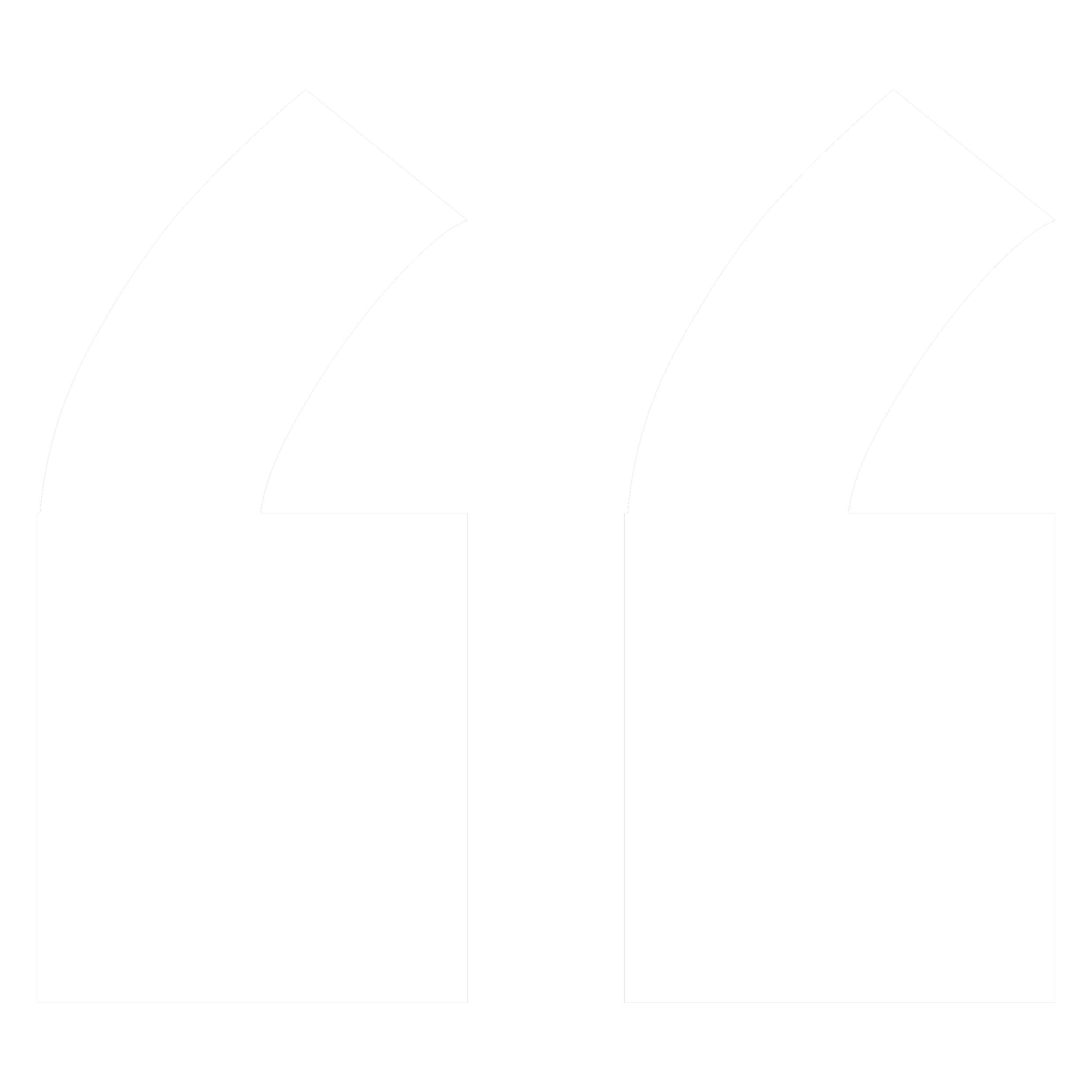 Black outline of two open quotation marks on a white background.