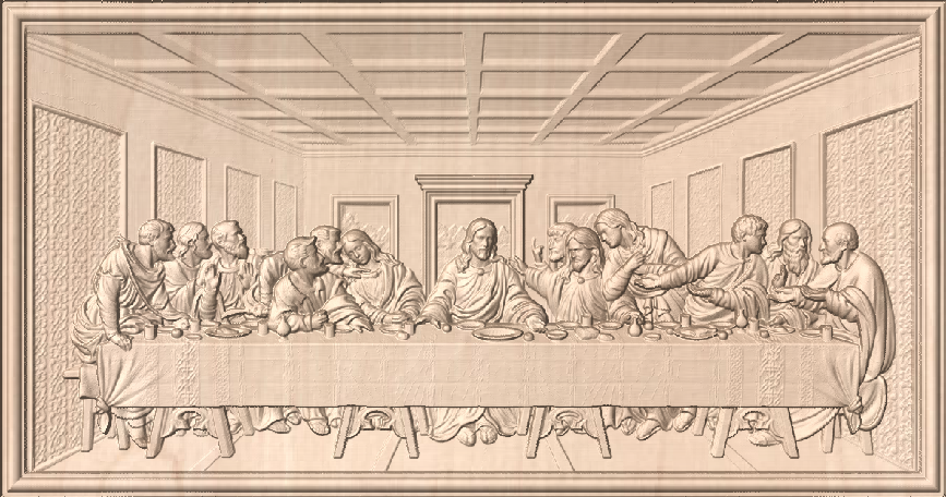 Last Supper Teak Wood