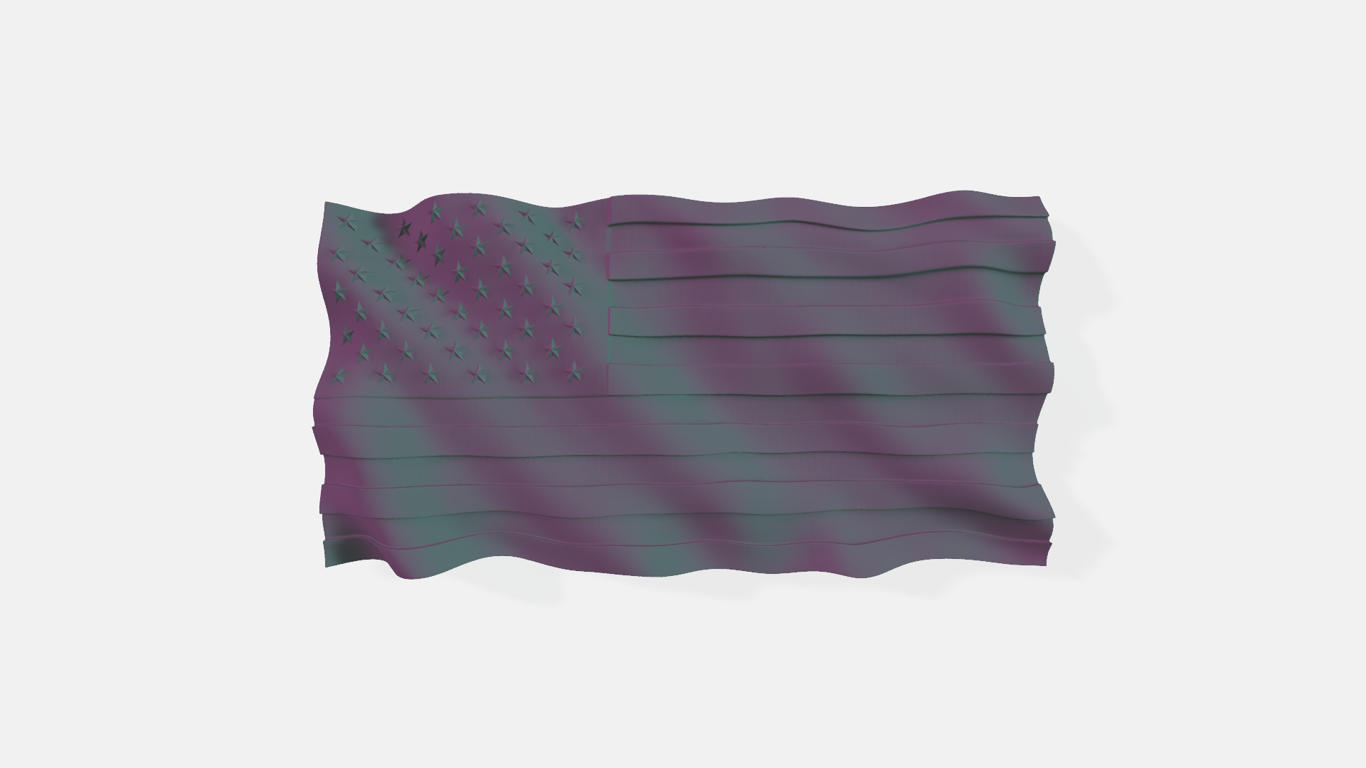 Waved Rectangular Flag Pine Wood