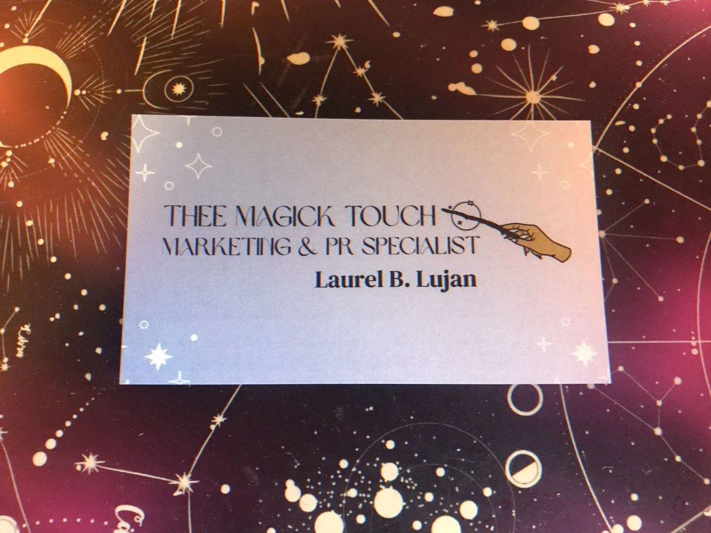 I&rsquo;ve had five different business cards in my life. What they all have in common is the color purple, whimsy and stars. 

Purple is royalty, magic, intuition, wisdom and creativity wrapped up in depth. Life is complicated, messy but it can also 