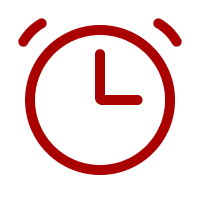 Red alarm clock showing the time at 3:00