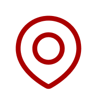 A red and black target symbol with concentric circles and a location pin at the bottom.
