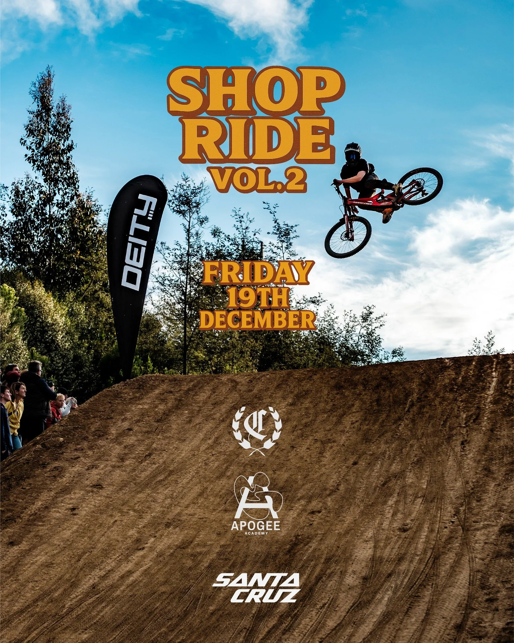 Dont Forget to sign up !!

Our shopride will be kicking off tomorrow afternoon at the Meehan Range.

4:30-5:30 - Jump coaching with Rhys from Apogee on Jack Jumpers
5:30 - 730 - Shop ride on a mixture of green and blue graded Meehan trails
7:30 + Dri