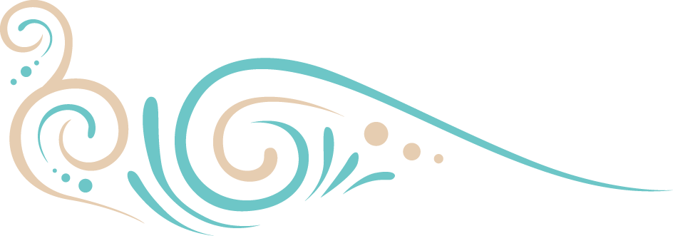 Decorative swirl pattern with light blue and beige colors.