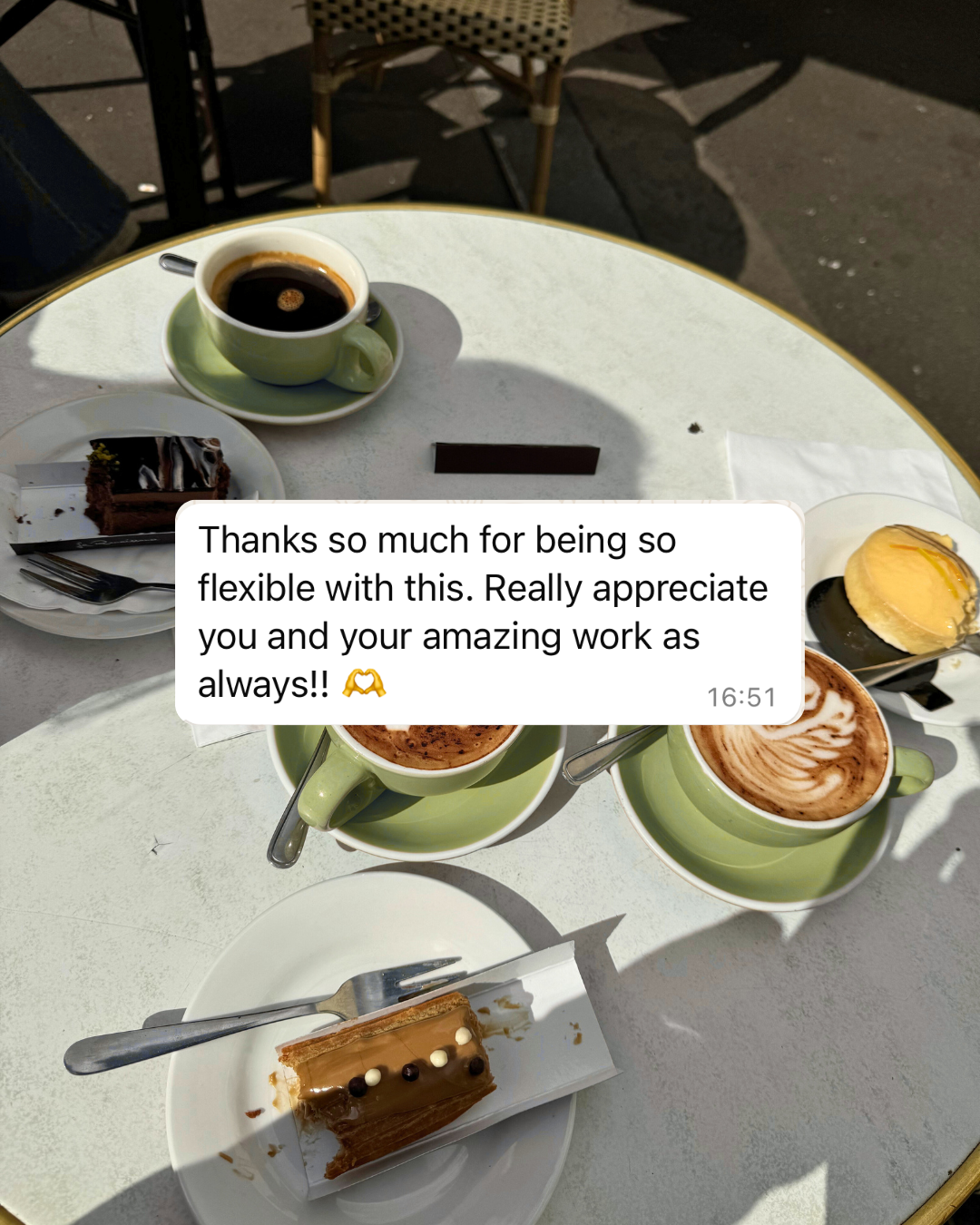 Client feedback praising customised social media management plan tailored to business goals.