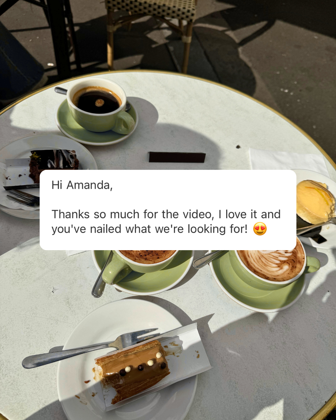 Positive client testimonial about Melly Studio’s personalised content strategy and consistent posting.